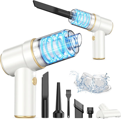 Handheld Car Vacuum Cleaner, Hand Held Vacuum Cleaner and Air Duster | 9000PA Strong Suction, Cordless, 120W High Power, Multi-Nozzles & LED Light, for Home, Car, Office, Pet