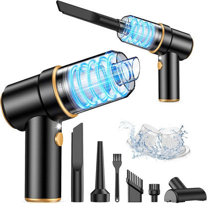 Handheld Car Vacuum Cleaner, Hand Held Vacuum Cleaner and Air Duster | 9000PA Strong Suction, Cordless, 120W High Power, Multi-Nozzles & LED Light, for Home, Car, Office, Pet